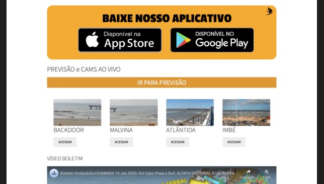 Site ODS3 Ondas - previsão e notícias de surf