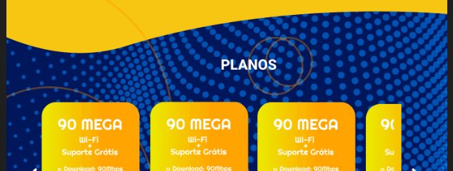 Landing page de provedor de internet